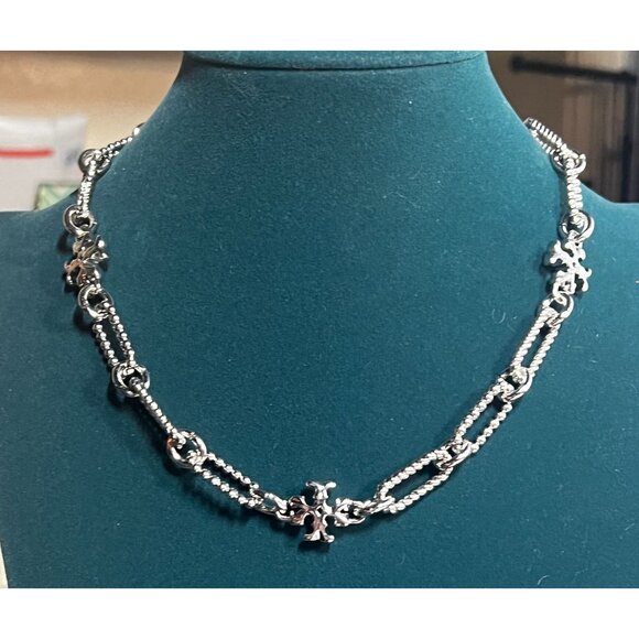 Tory Burch Silver Roxanne Chainlink Necklace and Bracelet Set - Picture 4 of 6